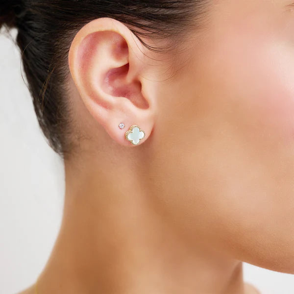 Mini Mother of Pearl 10k Earring Studs