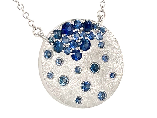 DILAMANI  - Sapphire Disc Pendant Necklace