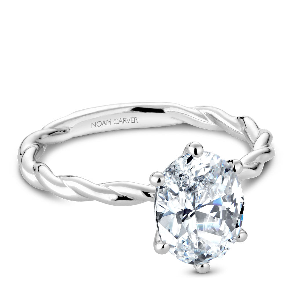 Twisted Band Solitaire Engagement Ring