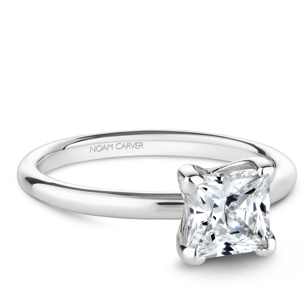 ROSET - Shiloh Princess Moissanite Engagement Ring -14K White Gold