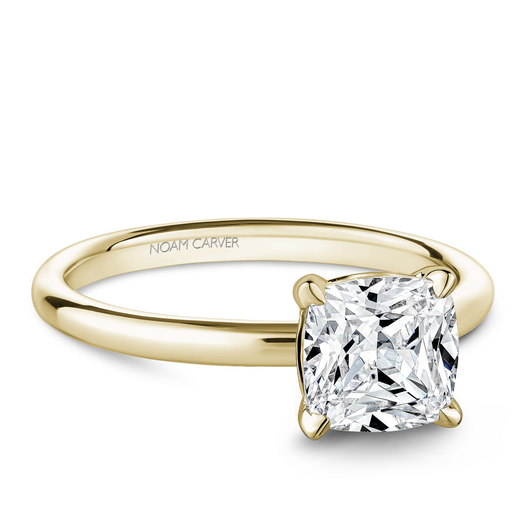 ROSET - Shiloh Cushion Moissanite Engagement Ring -14K Yellow Gold