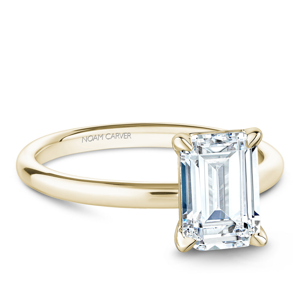 ROSET - Shiloh Emerald Moissanite Engagement Ring -14K Yellow Gold