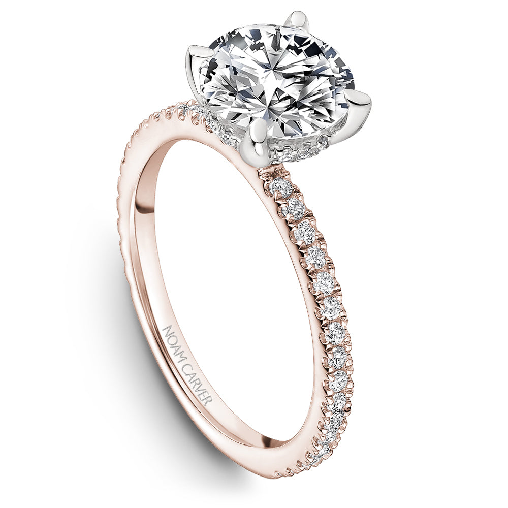 Pave diamond clearance band rose gold