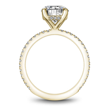 Engagement Ring with Pavé Diamond Band