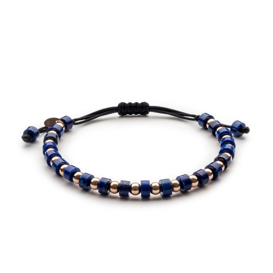 Jaibor Uomo 14K Rose Gold & Lapis Lazuli Beaded Bracelet B4681OP310