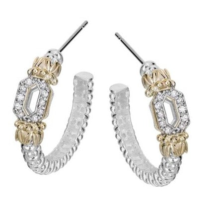 Vahan 14K Gold & Sterling Silver Earring with Diamonds 43105D