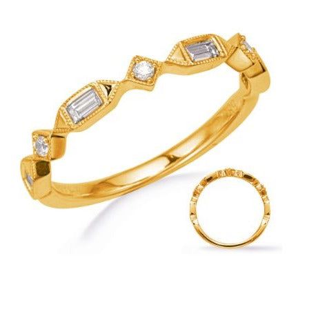 Yellow Gold Milgrain Diamond Band