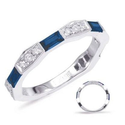 White Gold Sapphire & Diamond Ring