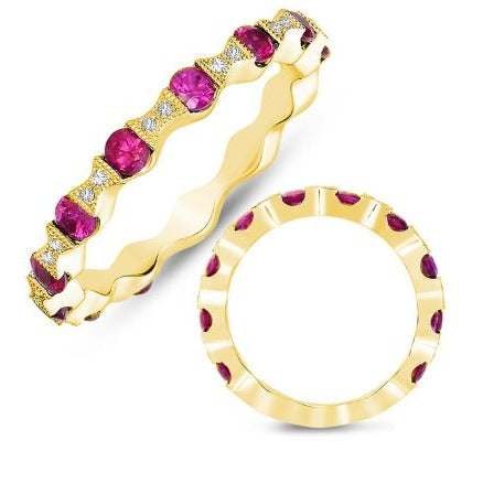 Yellow Gold Ruby & Diamond Ring