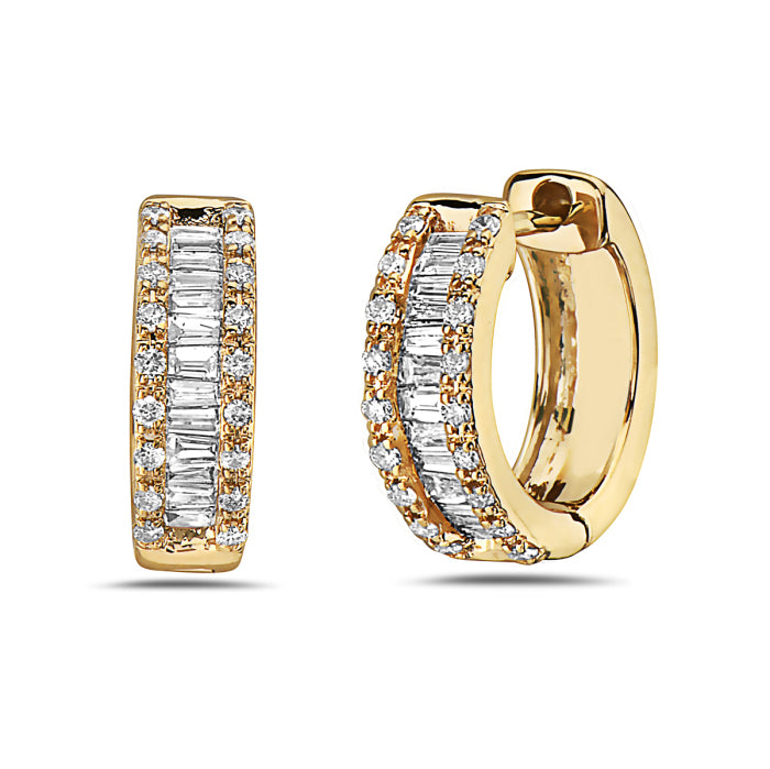 Bassali - Rin 14K Gold Baguette Diamond Earrings