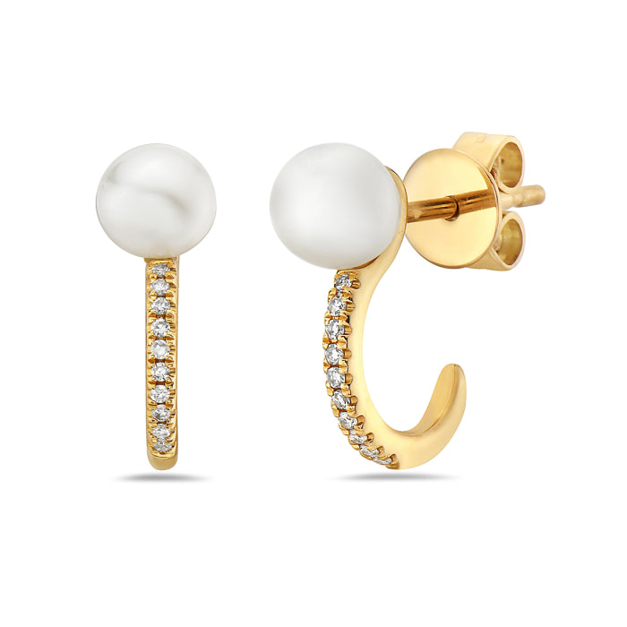 Bassali - 14K Yellow Gold Pearl and Diamond Earring ER14266DPE