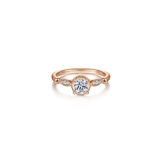 Gabriel "Falcon" 14K Rose Gold Round Diamond Engagement Ring