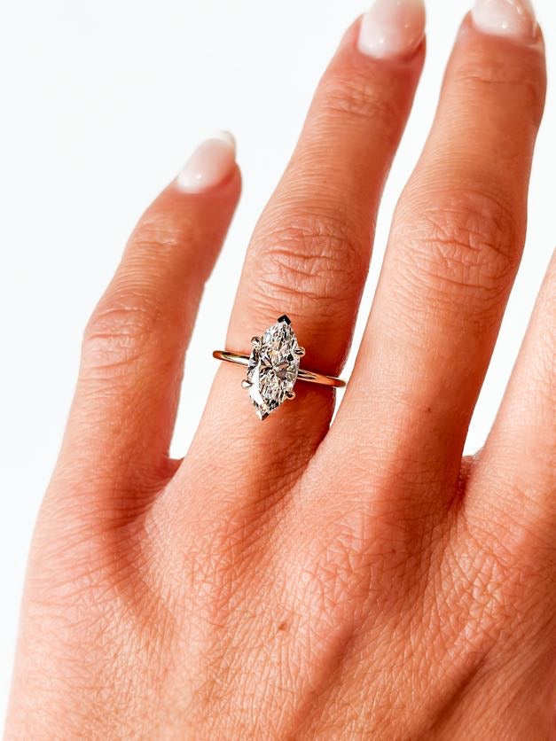 ROSET - Micah 2.05ct Marquise Cut Lab Grown Diamond Engagement Ring