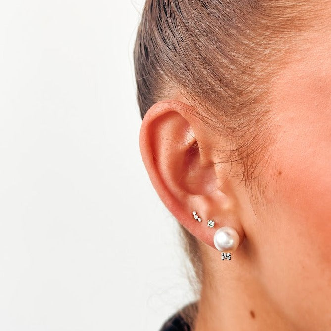 Royal Pearl Earrings with Diamonds