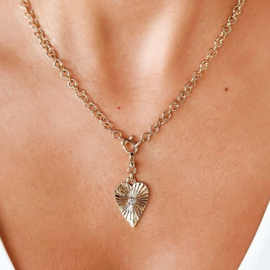 ASPERY & GULDAG   - 14K Gold and Diamond Heart Charm