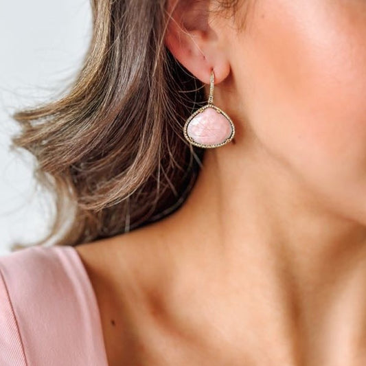 Chromatic Collection by Roset 14K Gold Pink Opal Earrings