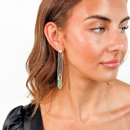CLARTÉ  - Prima Emerald Drop Shaker Earrings