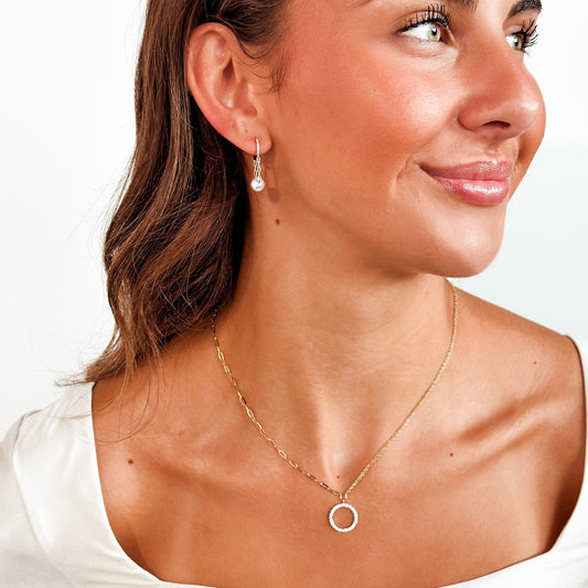 Bassali - 14K White Gold Pearl and Diamond Earrings