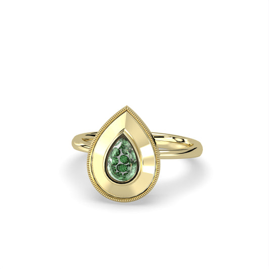 CLARTÉ  - Gatsby Pear Cut Emerald Shaker Ring