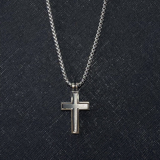ITALGEM - #SC30 Black Brushed Cross 22" Necklace