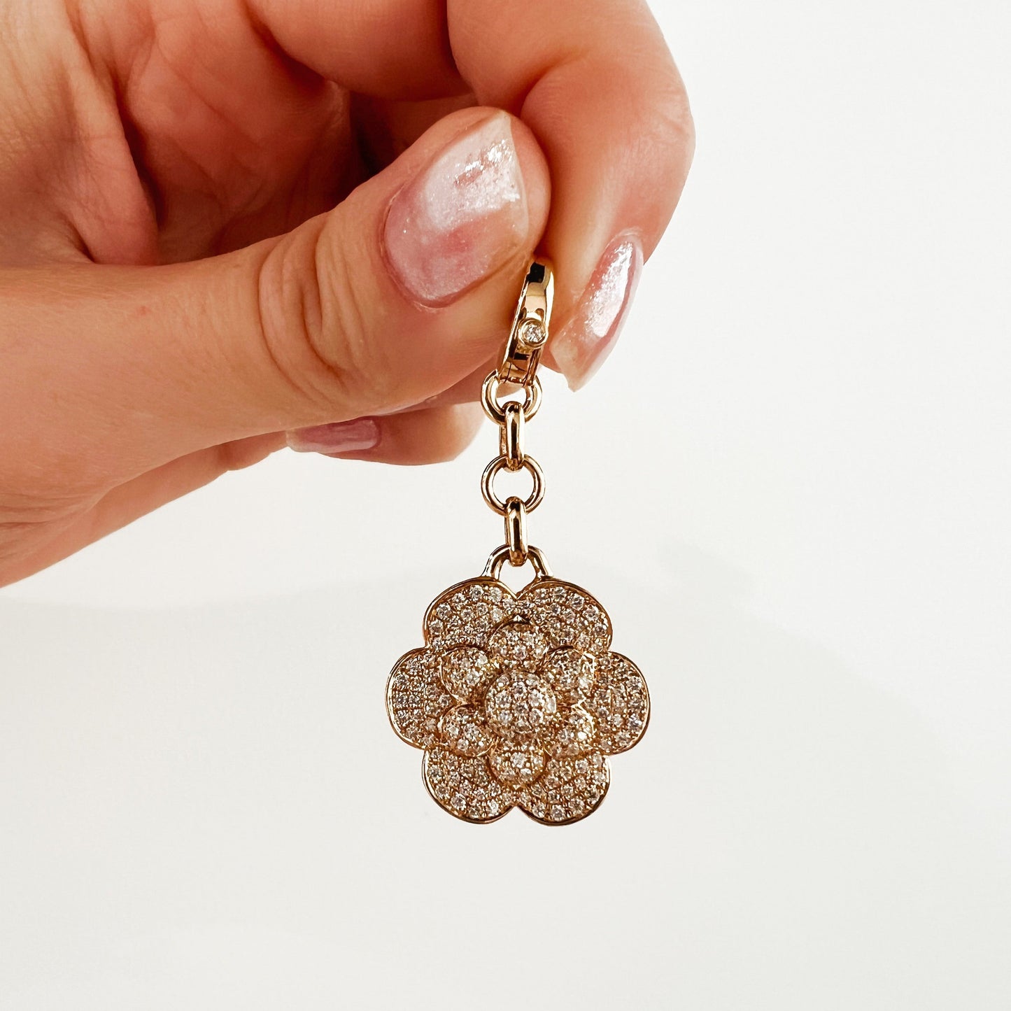 ASPERY & GULDAG   - 14K Yellow Gold Diamond Flower Charm