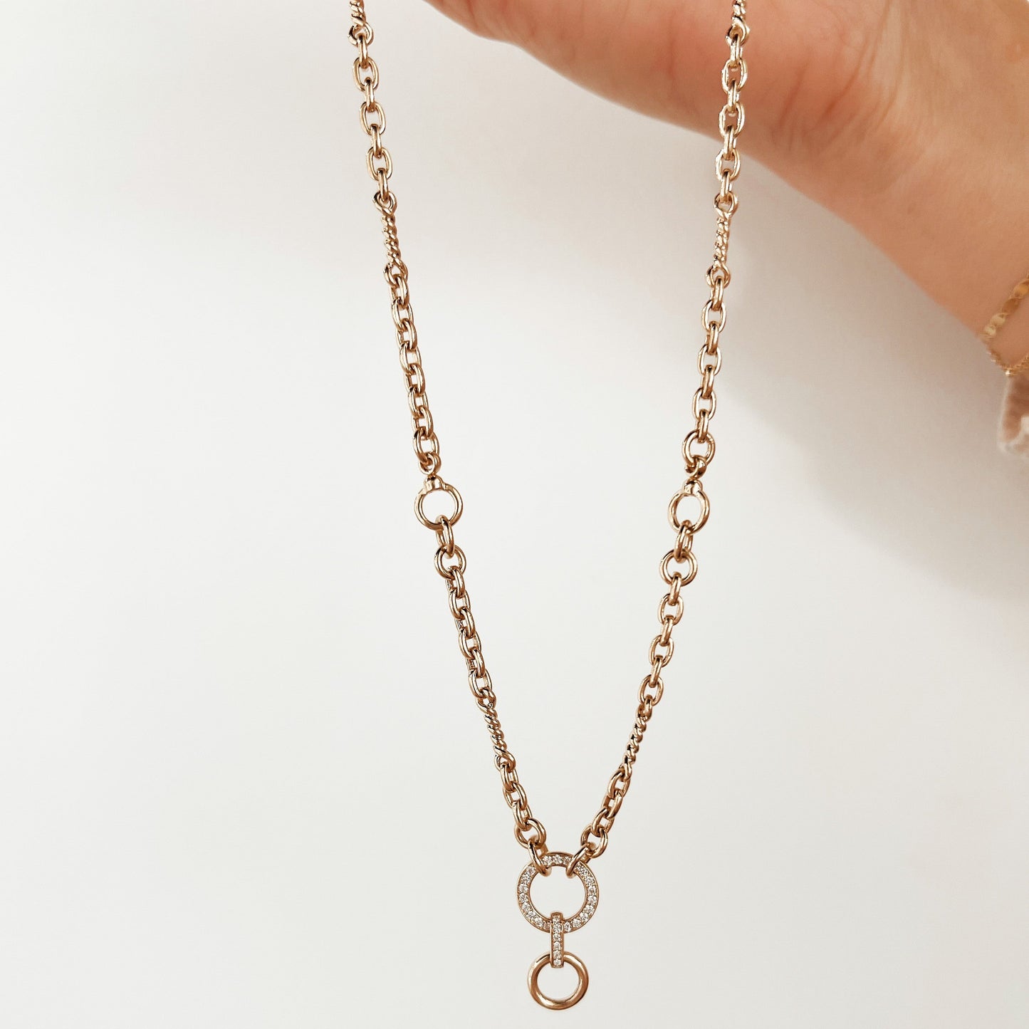 ASPERY & GULDAG  - 14K Gold Twisted Chain with Diamonds