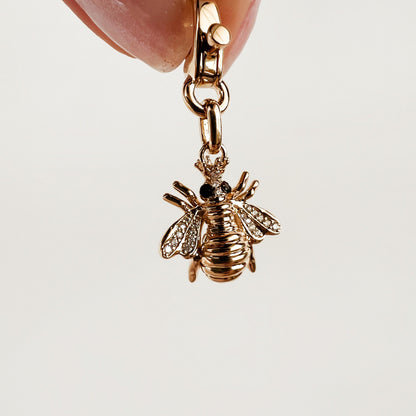 ASPERY & GULDAG   - 14K Small Bumble Bee Charm with Black Diamonds