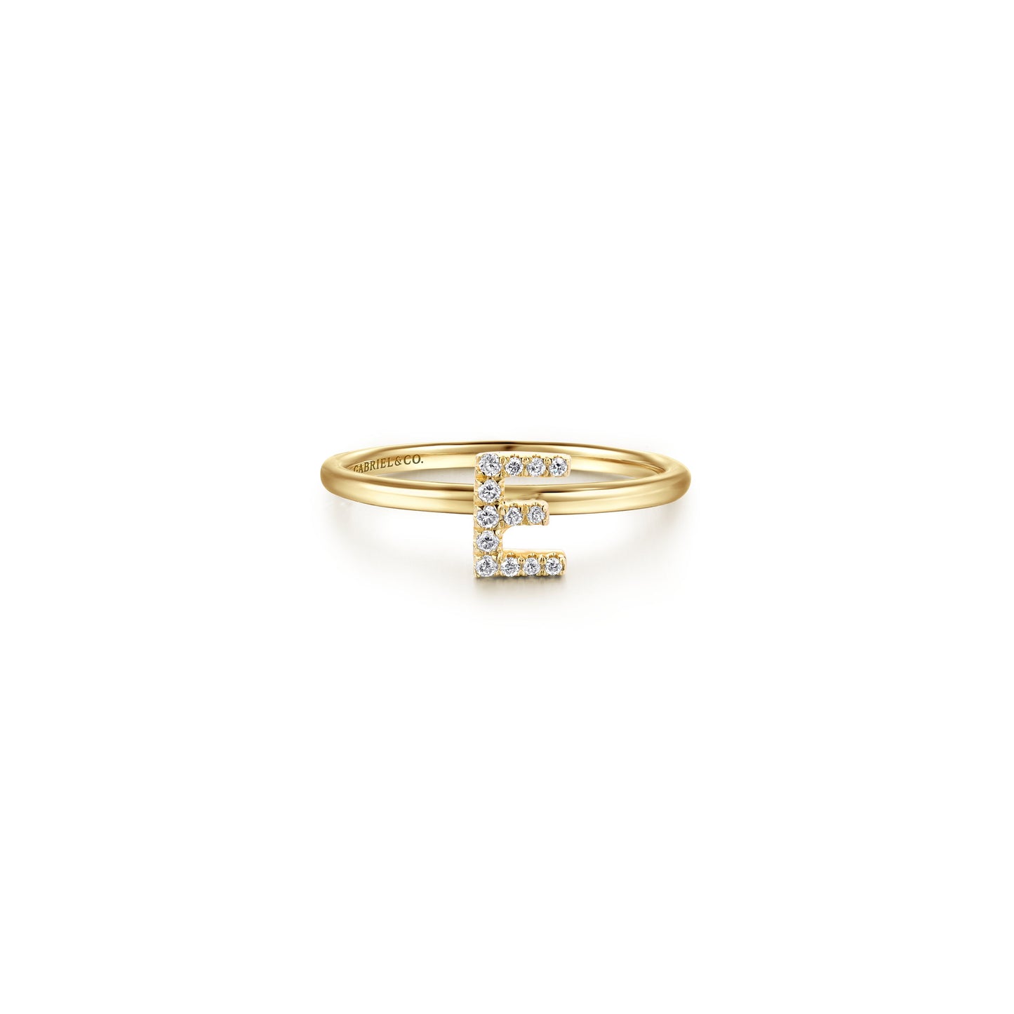 Gabriel 14K Gold Pavé Diamond Initial Ring