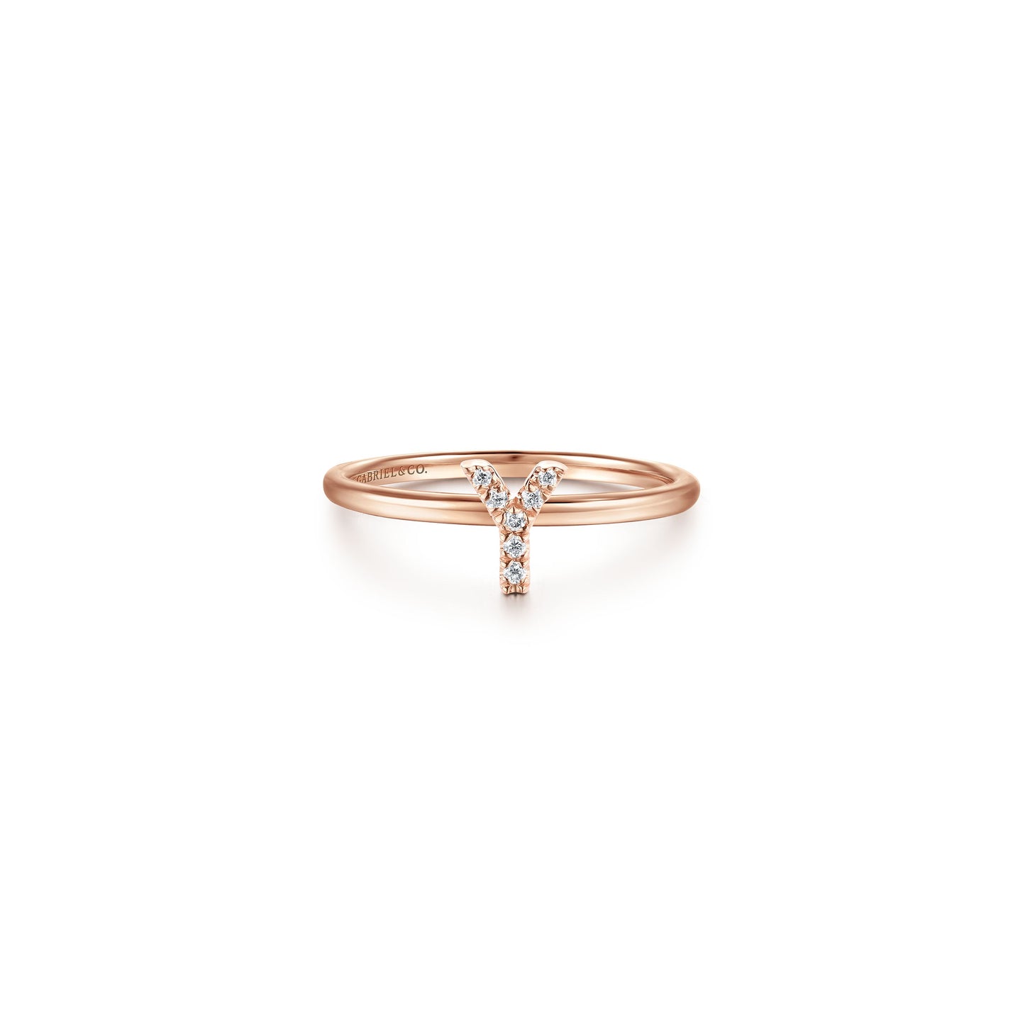 Gabriel 14K Gold Pavé Diamond Initial Ring