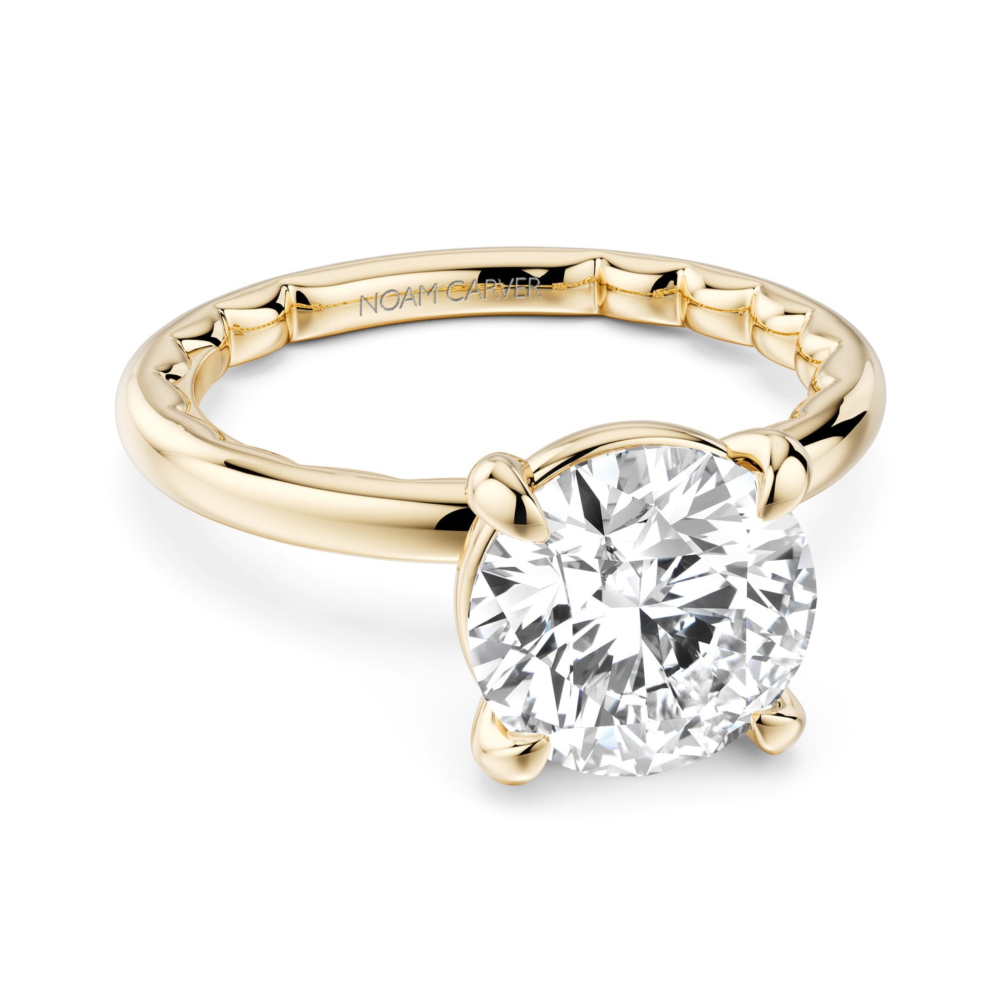 Noam Carver Luna 14K Yellow Gold Round Engagement Ring- 1.8mm