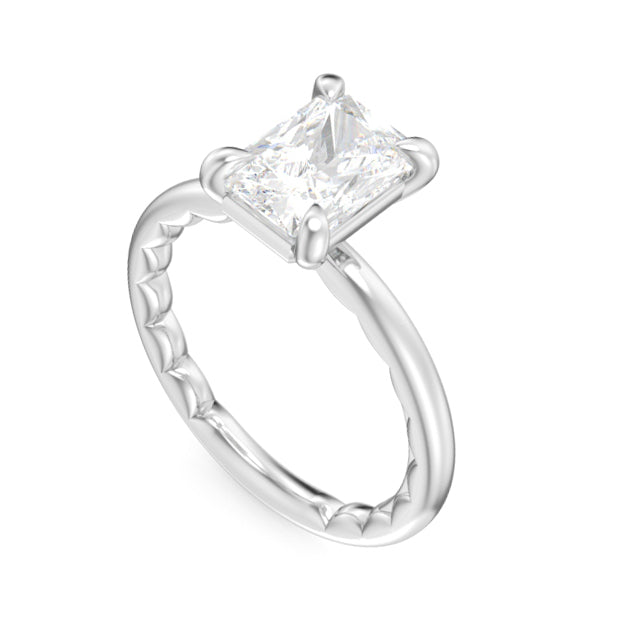 Noam Carver Luna Platinum Radiant Engagement Ring- 1.8mm