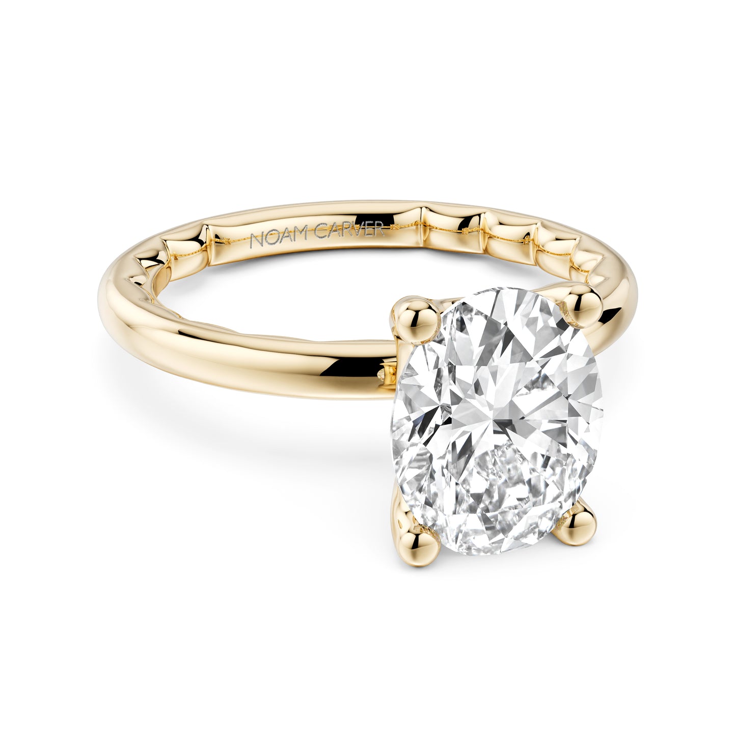 Noam Carver Luna 14K Yellow Gold Oval Engagement Ring- 1.8mm