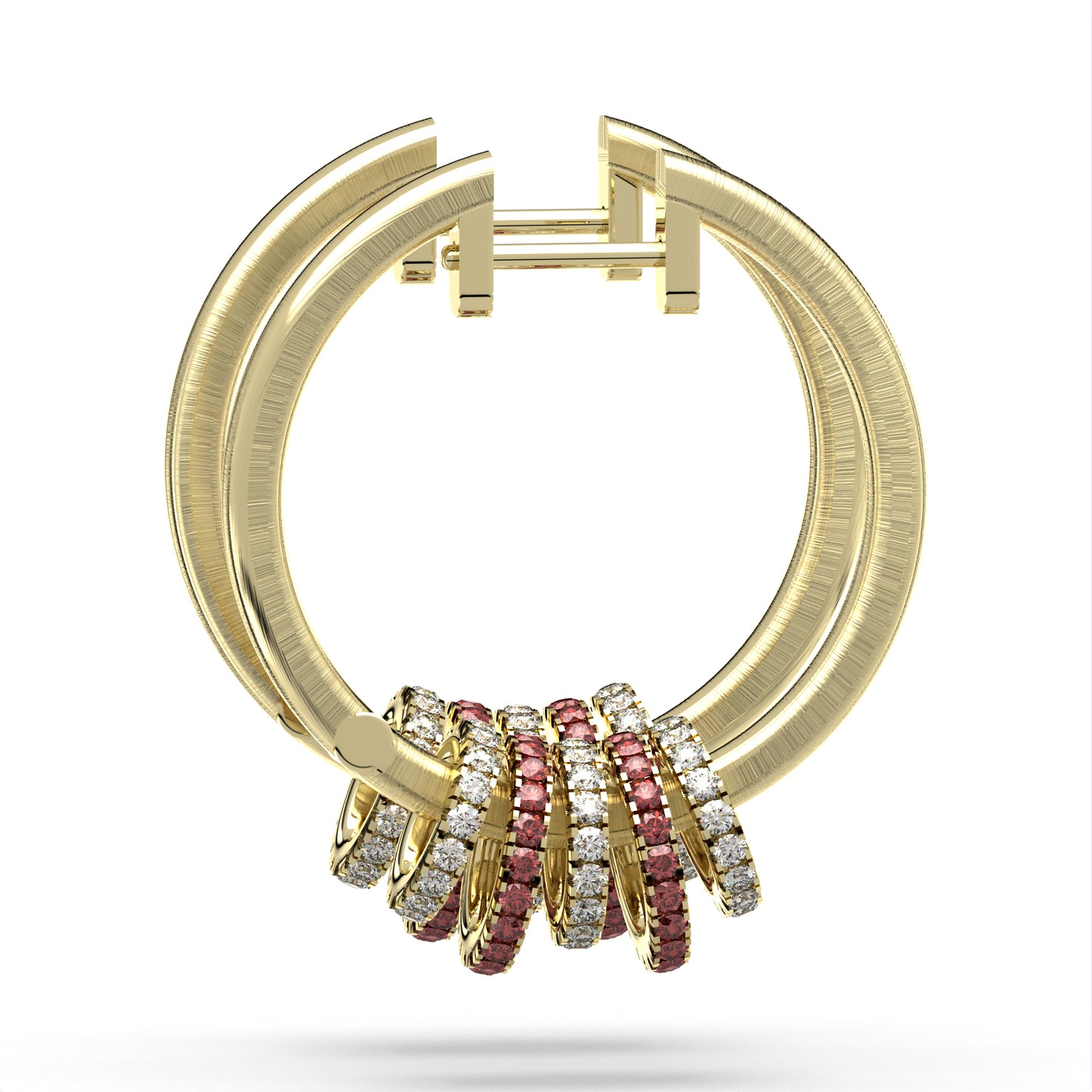CLARTÉ  - Lacet Ruby and Diamond Hoops