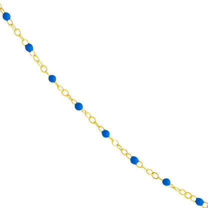 Roset Gold Label Piatto Gold and Blue Enamel Beaded Bracelet