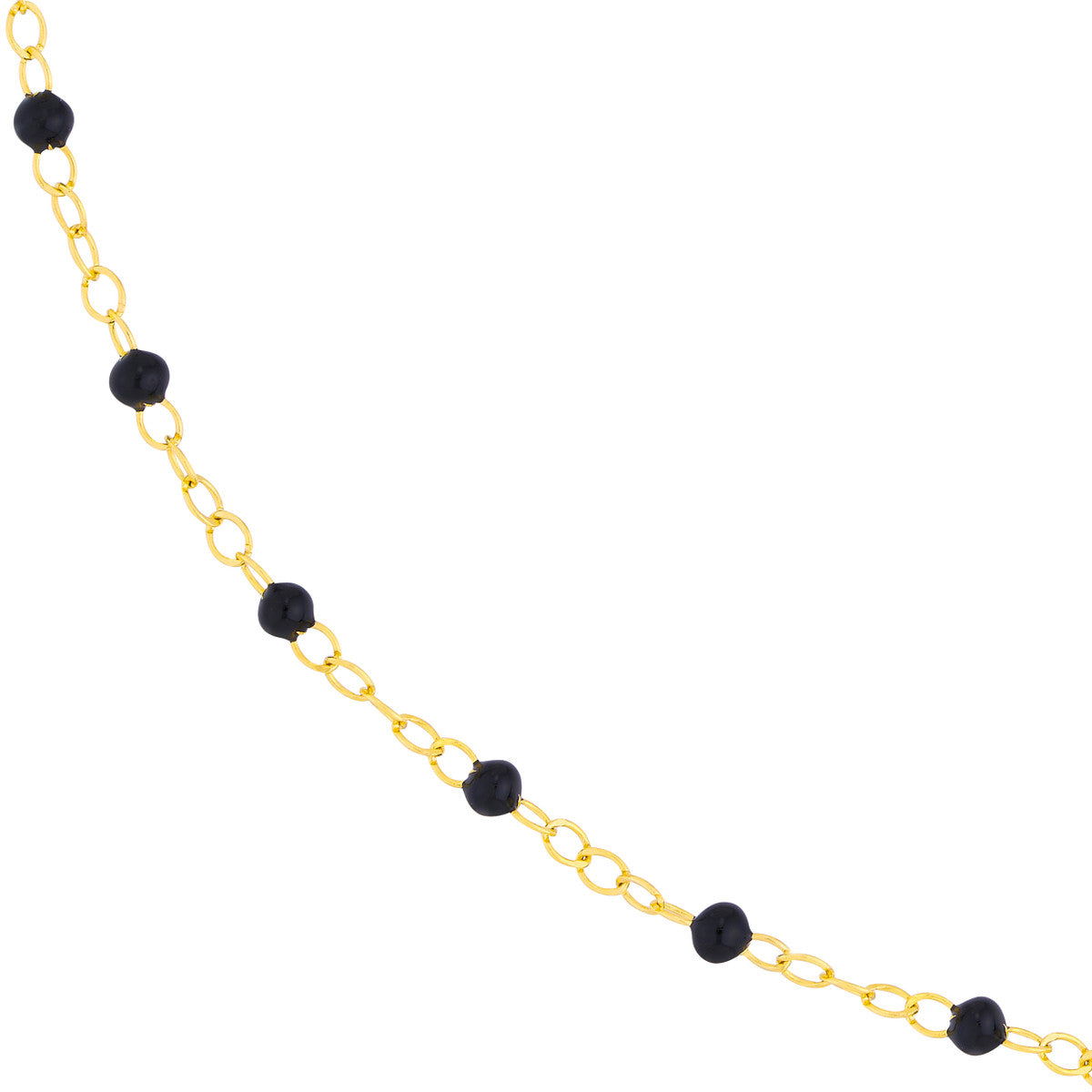 Roset Gold Label Piatto Black Enamel Beaded Necklace