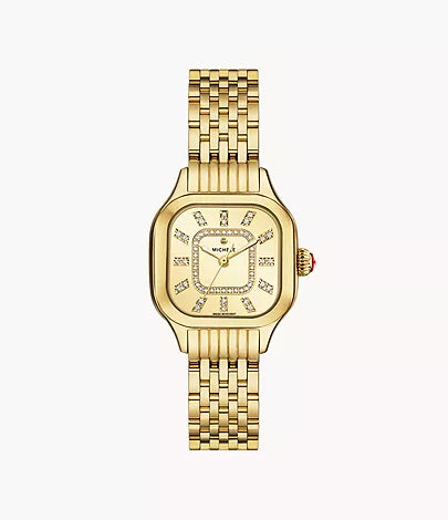 MICHELE -  18K Plated Gold Diamond  Face Watch