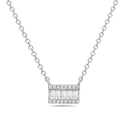 Bassali 14K Gold Baguette Diamond Necklace