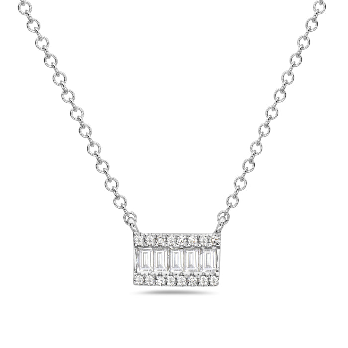 Bassali 14K Gold Baguette Diamond Necklace