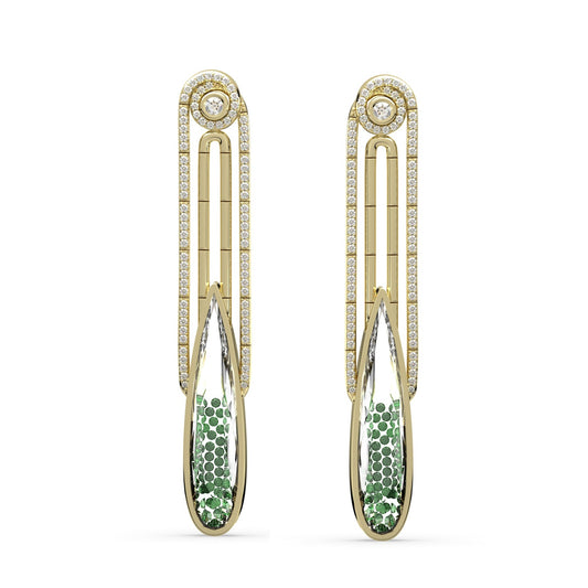 CLARTÉ  - Prima Emerald Drop Shaker Earrings