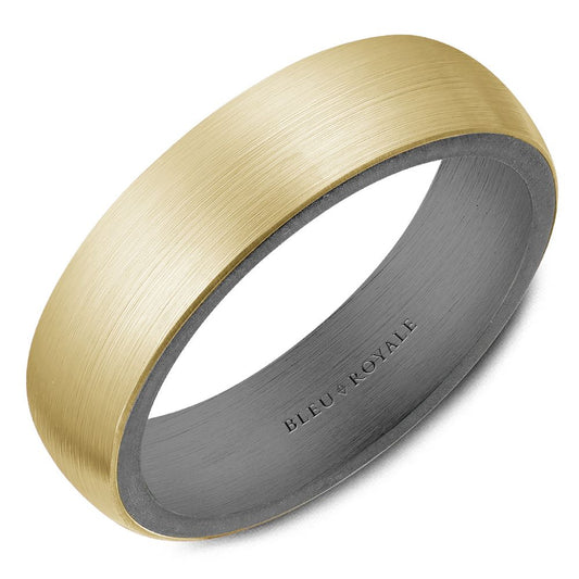 Bleu Royale 14K Yellow Gold and Tantalum Men's Wedding Band RYL-128YT6-M10