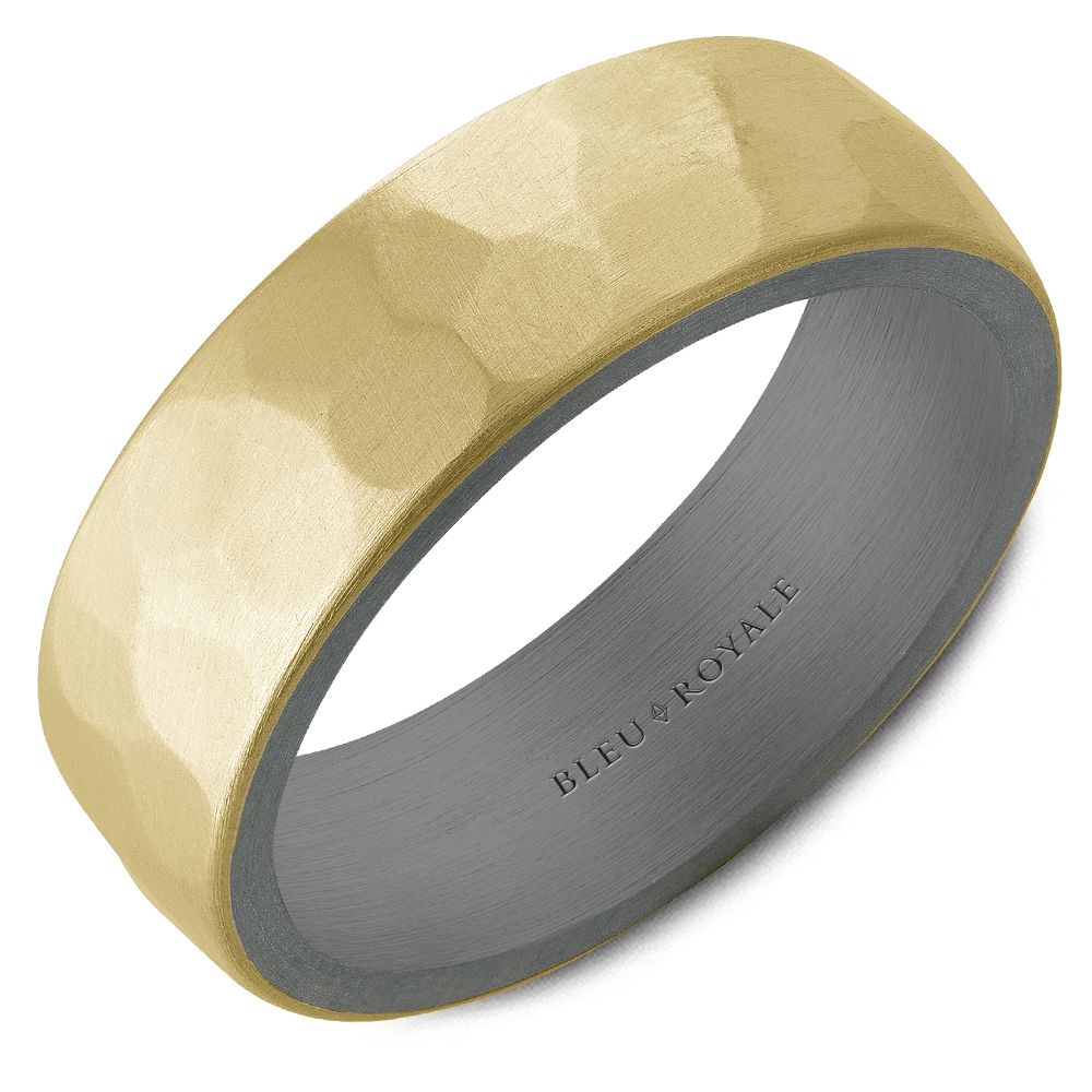 Bleu Royale 14K Yellow Gold and Tantalum Men's Wedding Band RYL-132YT7-M10