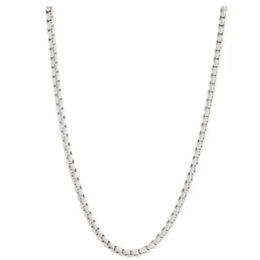 ITALGEM - #SCC23 Candy White Box Chain  S. Steel 3.5mm Chain 20"