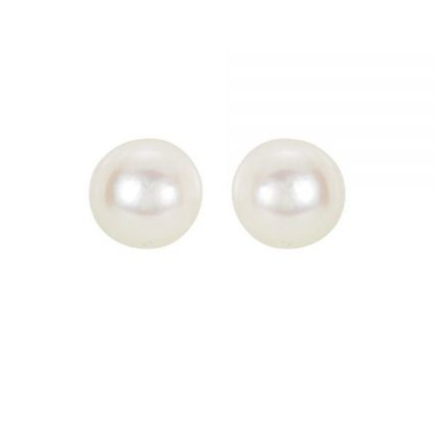 Akoya Pearl Earrings Set in 18K White Gold