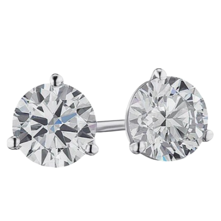 14K White Gold Certified G VS1/2 Lab Grown Diamond Studs 5.00ct