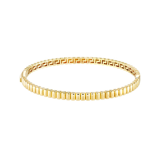 Roset Gold Label Ribbed Hinge Bangle Bracelet