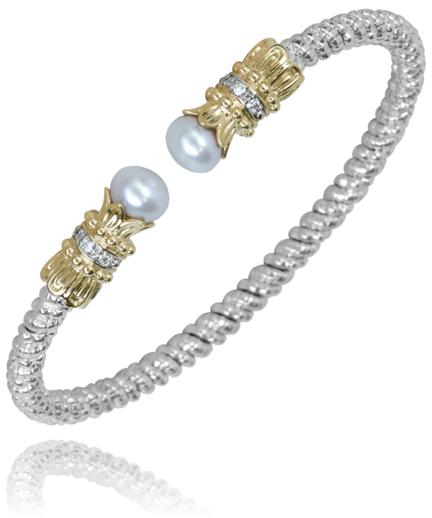 Vahan 14K Gold & Sterling Silver Bracelet with Diamonds and Pearls 22744DWP03