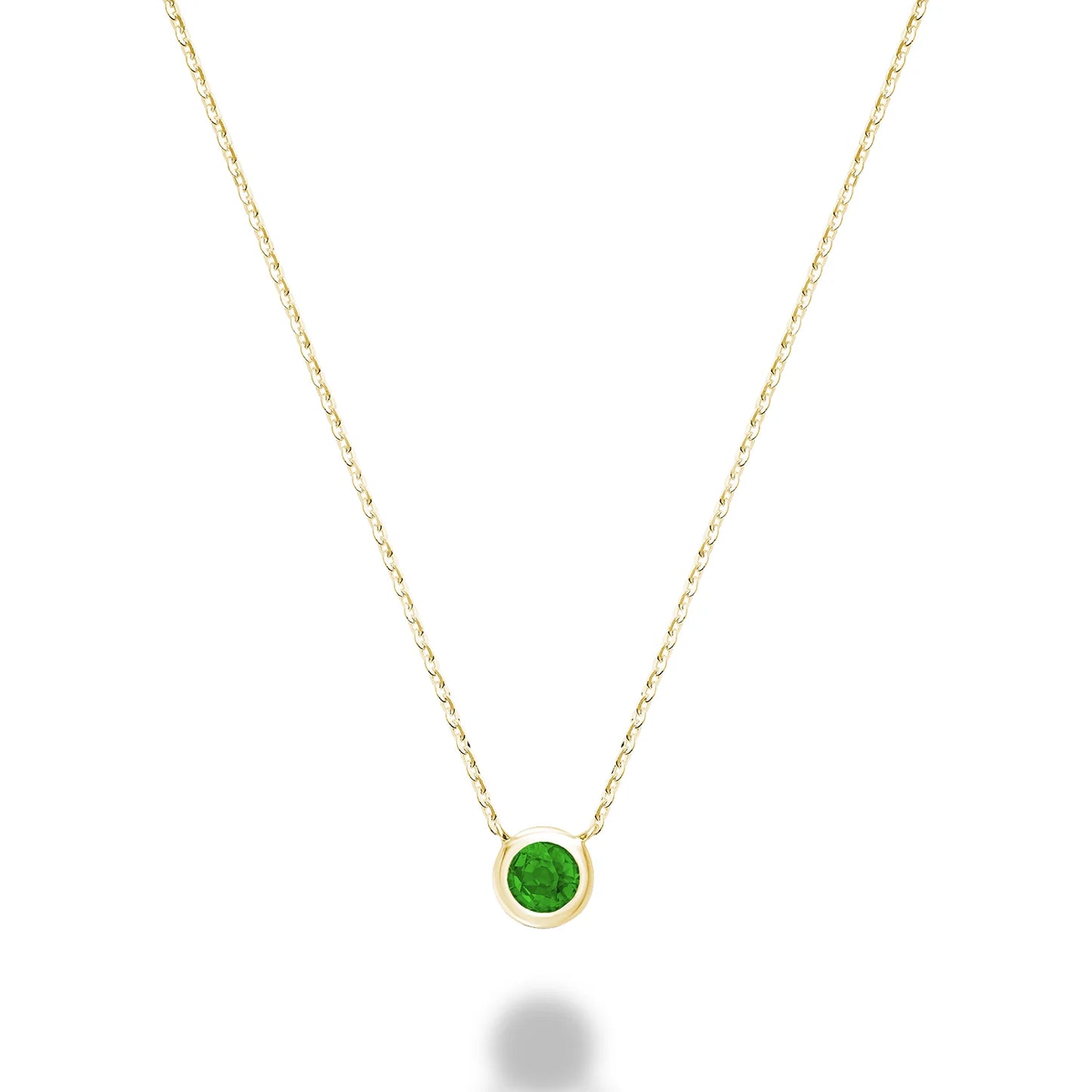 10K Bezel Set Emerald Necklace