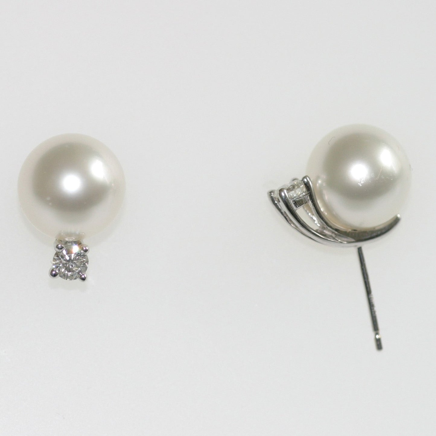Royal Pearl Earrings with Diamonds
