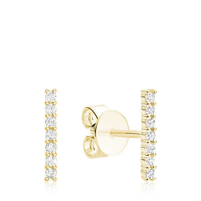 Diamond Bar Earrings 10K Gold