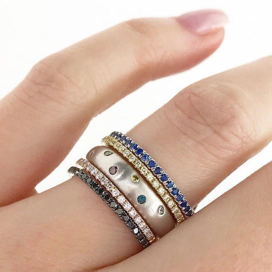 Roset Multicolored Diamond Gypsy Ring